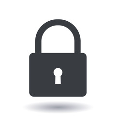 Lock icon. User login or authenticate icon.  Flat design style. 