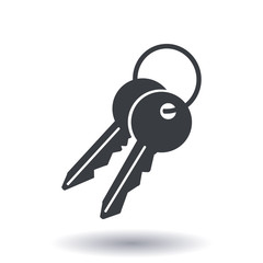 Key icon. Lock symbol. Security sign. Flat design style.