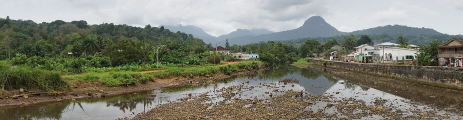 Fototapeta na wymiar Santo Antonio, Hauptstadt von Principe Island, Sao Tome und Principe, Afrika