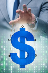 American dollar in floating exchange rate concept