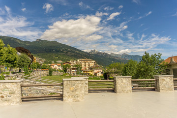 Fototapeta na wymiar Landscape with mountain panorama
