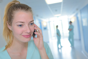 medical doctor woman on the phone