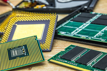 few different processors also RAM memory module and SSD