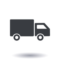 Fototapeta premium Delivery truck sign icon. Cargo van symbol. Shipments and free delivery. Flat style. Vector.