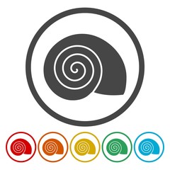 Flat Design Simple Icons set - Snail Shell - Illustration 