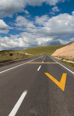 Highway. Open views and sunny weather to travel.