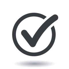 Check list button icon. Check mark in round sign.
