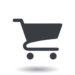 Flat icon of shopping chart. Add a product to the cart.