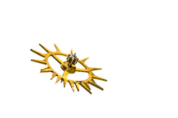 Watch Parts: Vintage Escape Wheel for Duplex Escapement on White Background