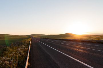 Fototapeta premium Highway. Open views and sunny weather to travel.