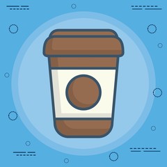 coffee mug icon over blue background colorful design vector illustration