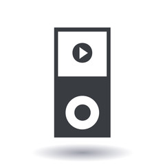 Portable media player icon. Flat design style. 