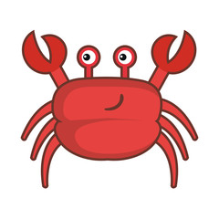 cute crab character icon vector illustration design