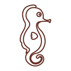 cute seahorse character icon vector illustration design