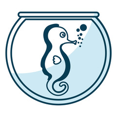 cute seahorse character icon vector illustration design