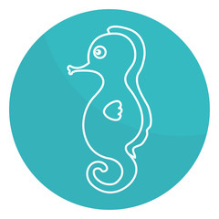 cute seahorse character icon vector illustration design