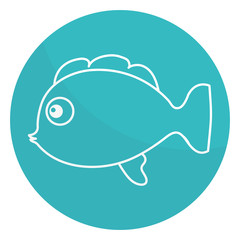 cute ornamental fish icon vector illustration design