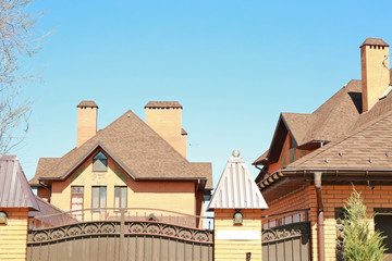 Beautiful private house on sunny day