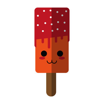 kawaii ice cream with sprinkles icon image