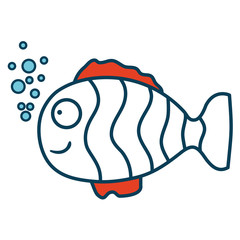 cute ornamental fish icon vector illustration design