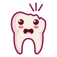 broken tooth character isolated icon vector illustration design
