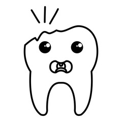 broken tooth character isolated icon vector illustration design