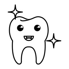 happy tooth character isolated icon vector illustration design