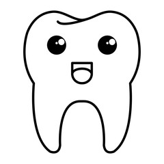 happy tooth character isolated icon vector illustration design
