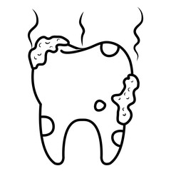 tooth dirty isolated icon vector illustration design