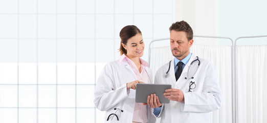 Doctors use the digital tablet, concept of medical consulting