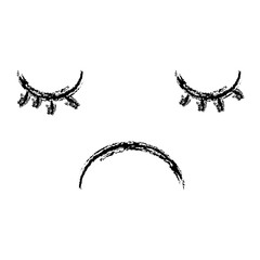 kawaii face emoticon character vector illustration design