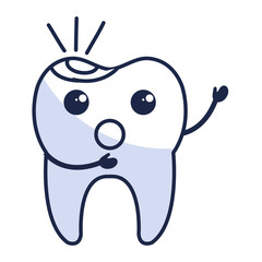 tooth character with caries vector illustration design