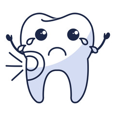 tooth character with caries vector illustration design