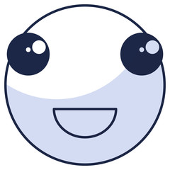 kawaii circle face emoticon character vector illustration design