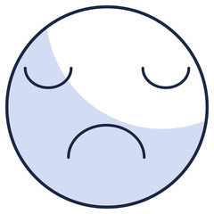 kawaii circle face emoticon character vector illustration design
