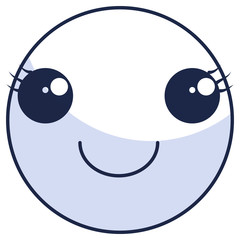 kawaii circle face emoticon character vector illustration design