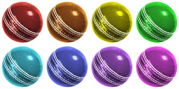 Cricket Ball On White Background