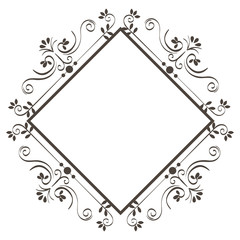 Elegant Victorian style frame vector illustration design