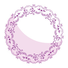 Elegant Victorian style frame vector illustration design