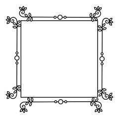 Elegant Victorian style frame vector illustration design