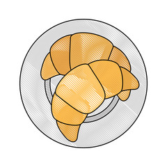 croissant icon over white background vector illustration