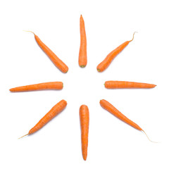 Karotte in Form einer Sonne, isoliert