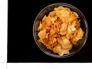 Bowl of crispy potato chips
