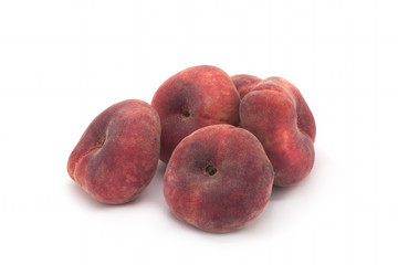 Peaches on a white background