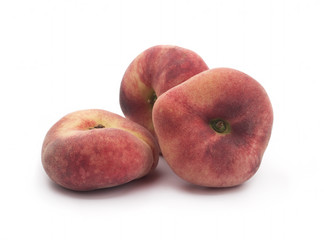 Peaches on a white background