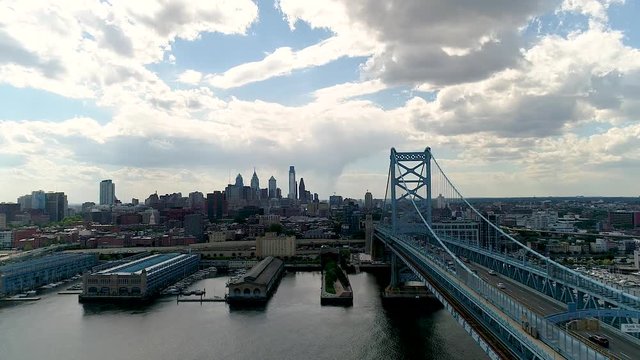 Benjamin Franklin Bridge overlooking Philadelphia Skyline