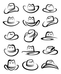 Cowboy hat set. Vector
