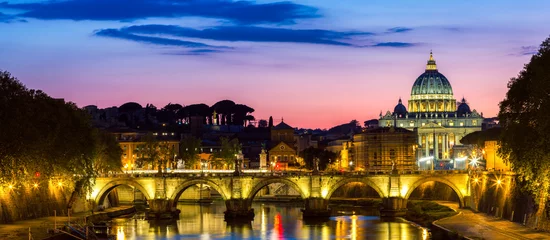 Fototapete Rund Vatikanstadt. Petersdom. Panoramablick auf Rom und den Petersdom, Italien © daliu