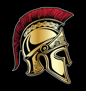 Gladiator Spartan Helmet Vector Illustration
