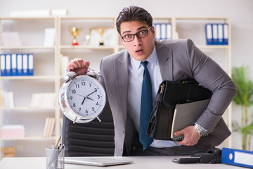 Businessman rushing in the office